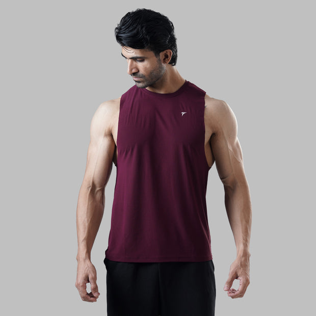 Tf-Premium Maroon Motion Series Sleeveless Top