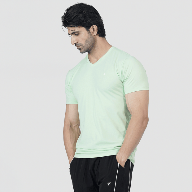Tf-Premium Mint Muscle Fit V-Neck Prime Tee