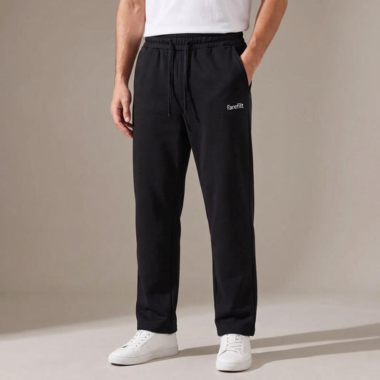 Black Cotton Fleece Trousers