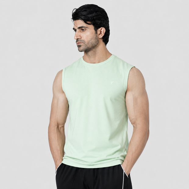 Tf-Premium Mint Wide Shoulder Lycra Tank