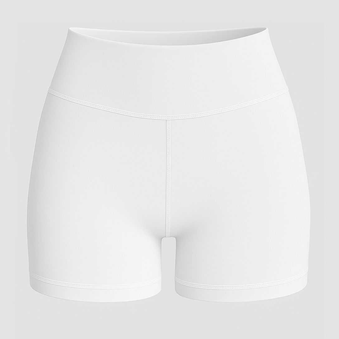 Tf-Premium White Women Biker Shorts