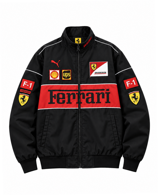 F1 Black Ferrari Jacket Embroidered