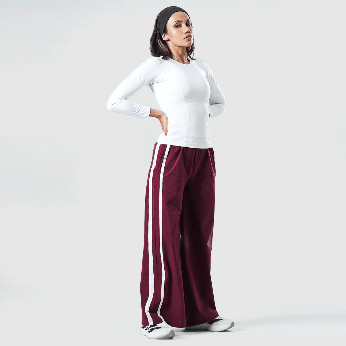 Tf-Maroon Activa Crinkle Performance Women Bottoms