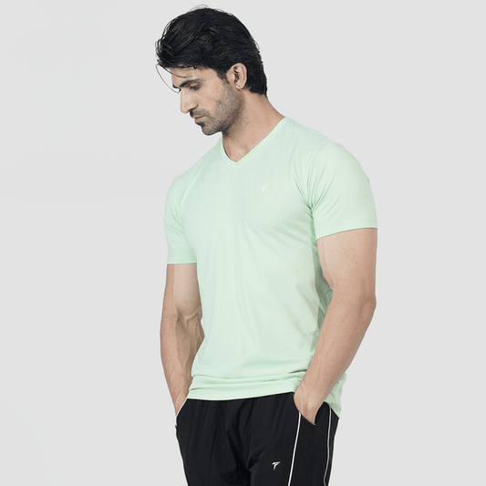 Tf-Premium Mint Muscle Fit V-Neck Prime Tee