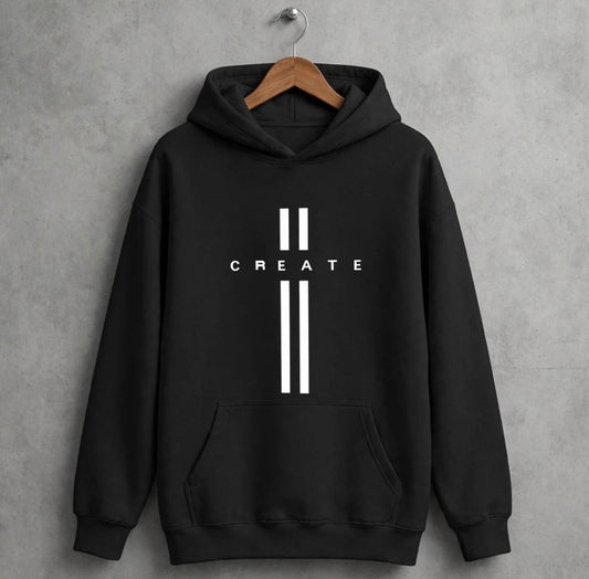 Black Creative Oversized Hoodie