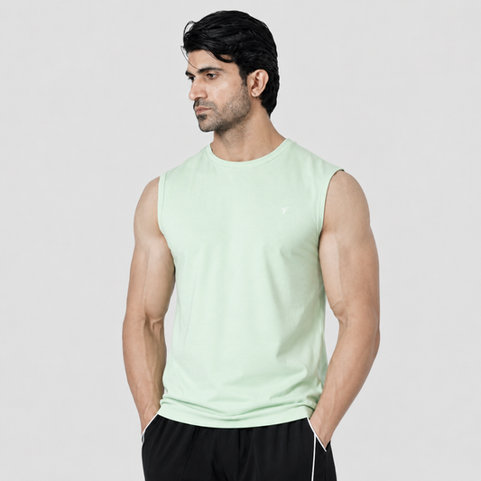 Tf-Premium Mint Wide Shoulder Lycra Tank