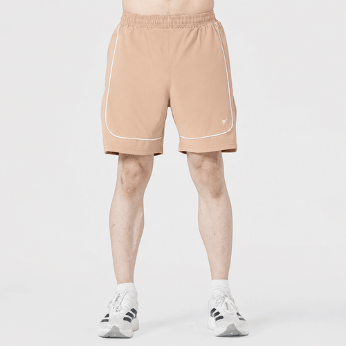 Tf-Premium Beige Essential Shorts With Piping