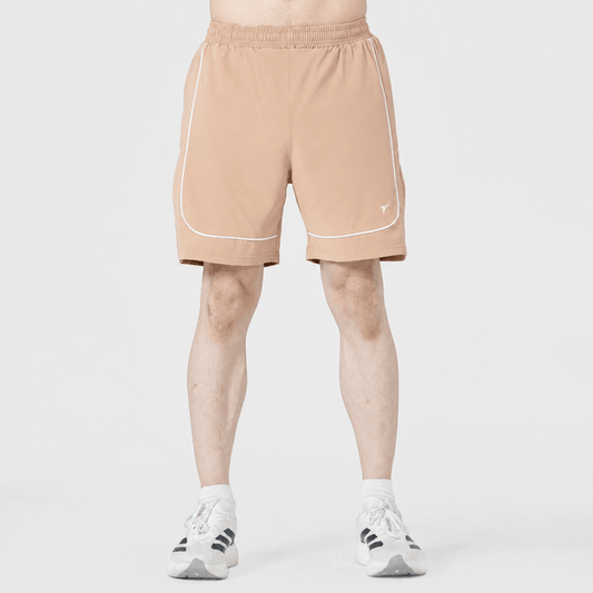 Tf-Premium Beige Essential Shorts With Piping