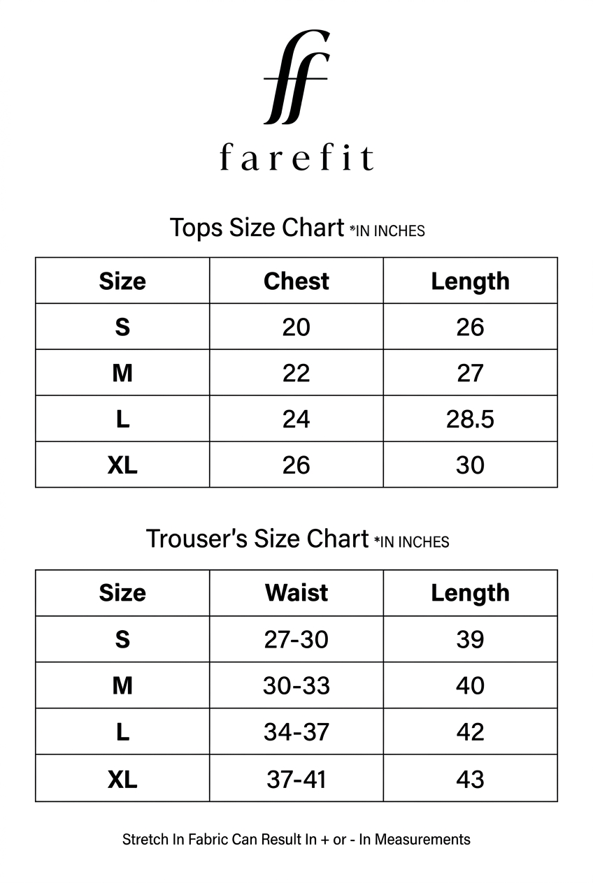 FAREFITT Size Guide Updated