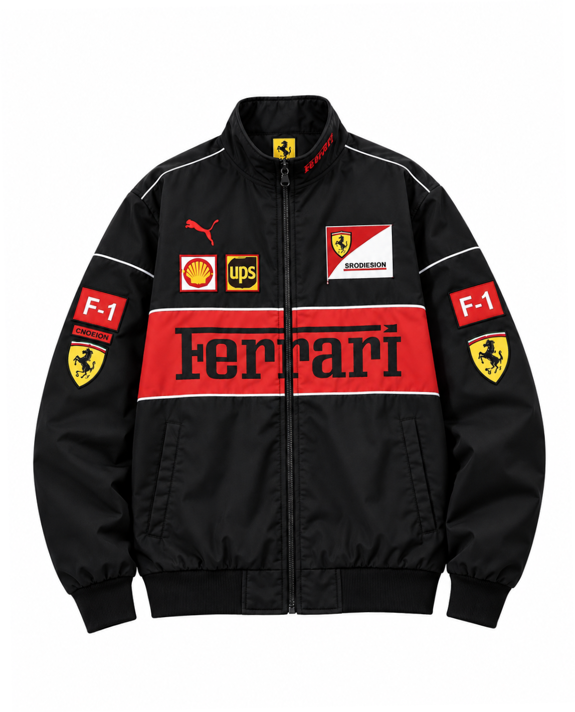 F1 Black Ferrari Jacket Embroidered