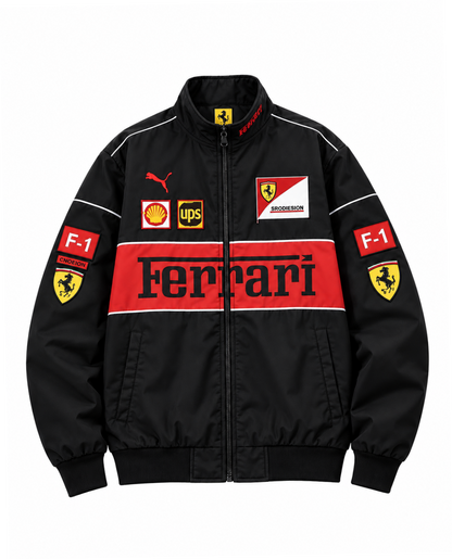 F1 Black Ferrari Jacket Embroidered